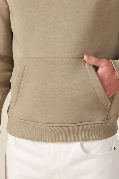 Sweat manches longues vert kaki homme
