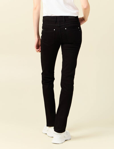 Jeans regular 5 poches denim noir femme
