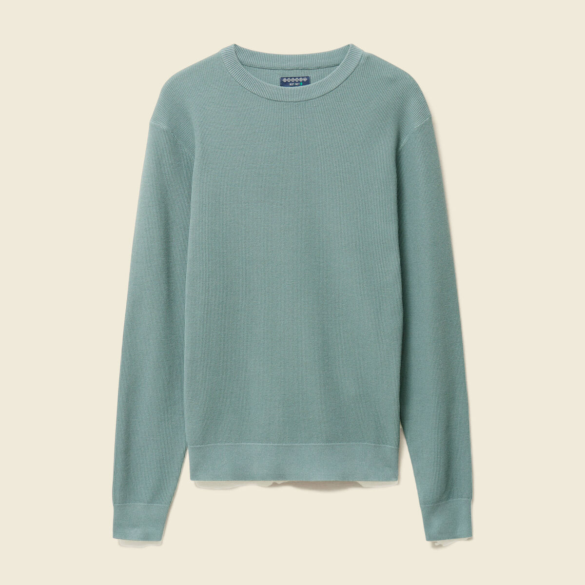 Pull fin col rond manches longues bleu gris homme
