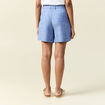 Short droit avec pinces bleu femme