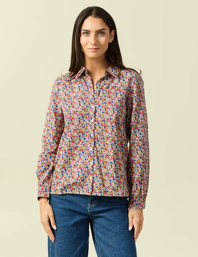 Chemise manches longues multicolore femme