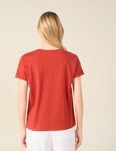T-shirt éco-responsable rouge foncé femme
