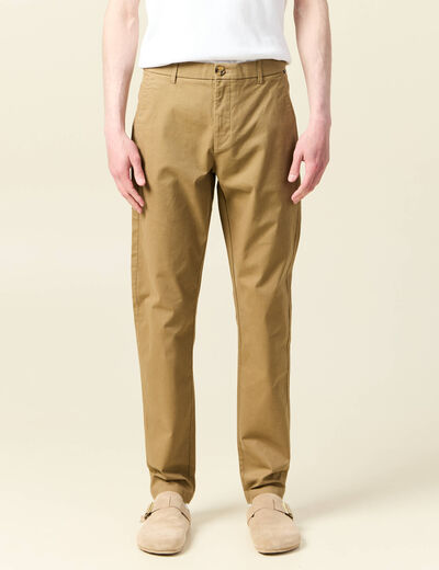 Pantalon chino slim vert kaki homme