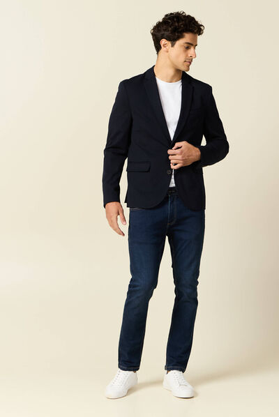 Jeans slim éco-responsable denim brut homme