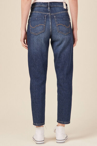 Jeans mom 7/8ème denim brut femme