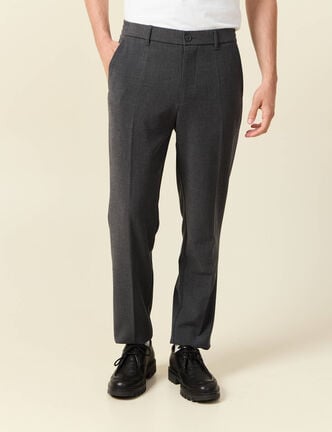 Pantalon droit longueur 32 gris fonc&eacute; homme