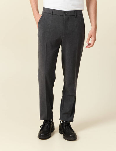 Pantalon droit longueur 32 gris fonc&eacute; homme