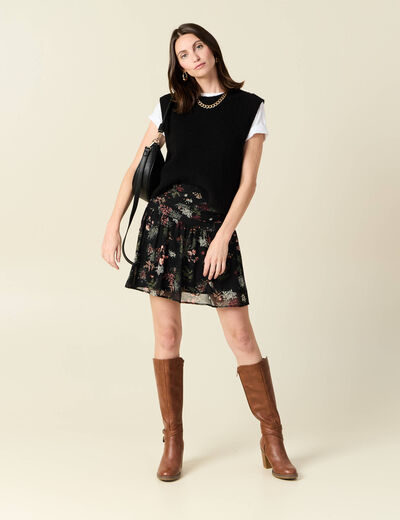 Jupe droite noir femme