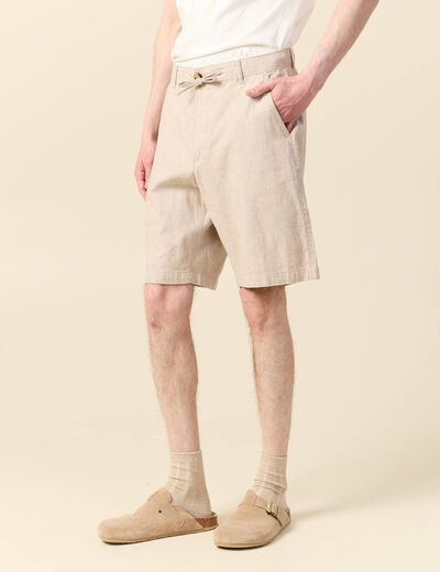 Bermuda droit beige homme