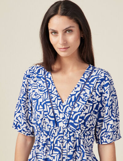Robe droite éco-responsable bleu femme