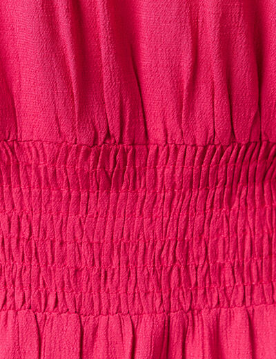 Robe longue évasée rose framboise femme