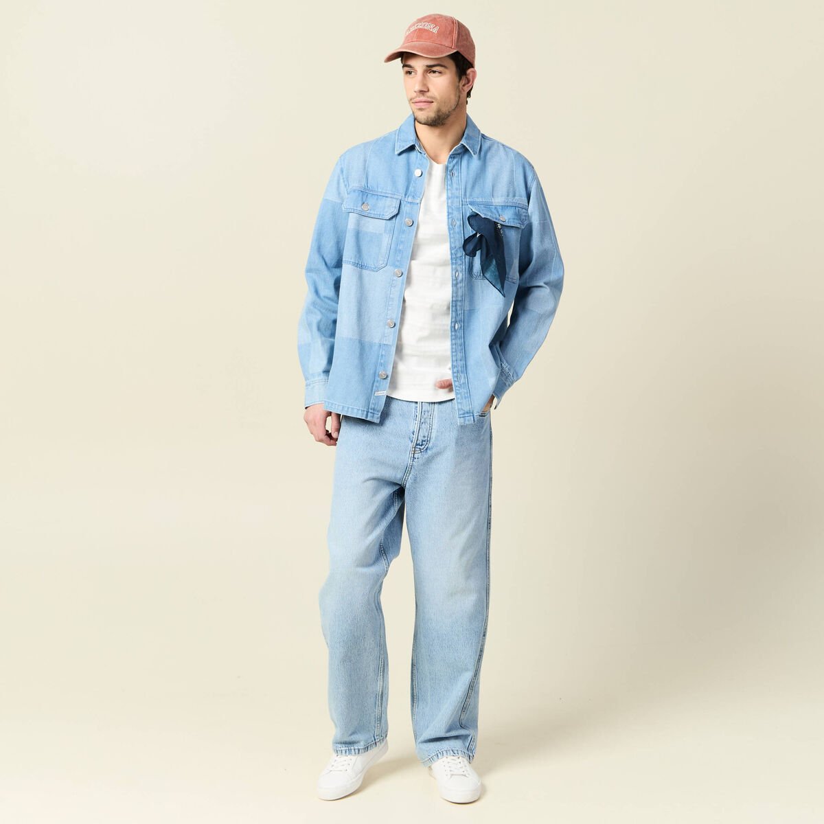 T-shirt manches courtes ecru homme