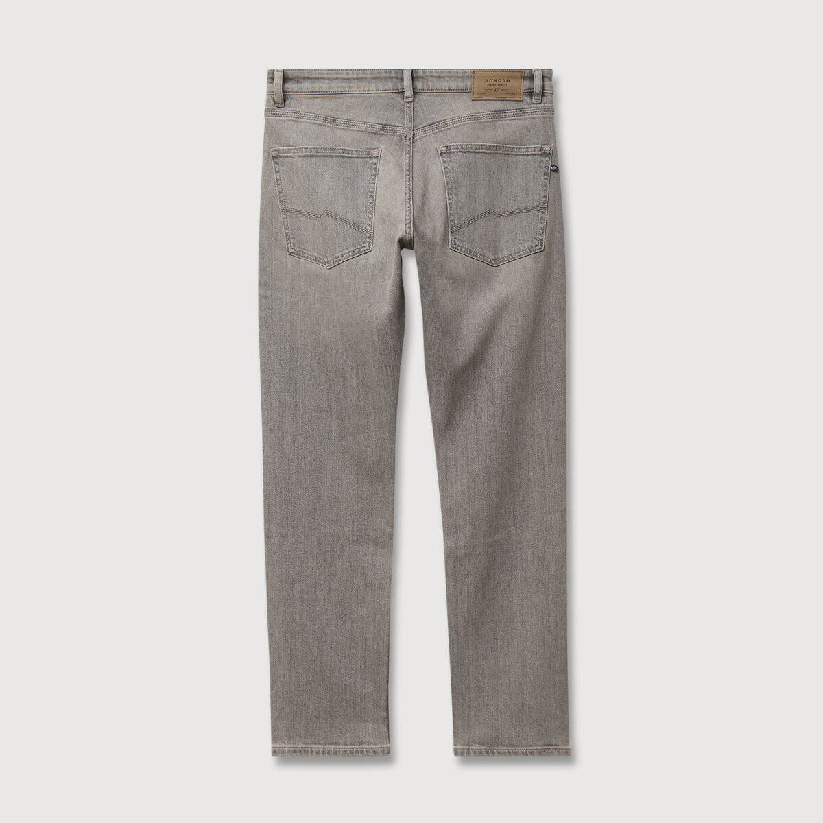 Jeans straight longueur 32 en coton denim snow gris homme
