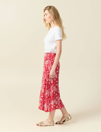 Jupe longue portefeuille rouge femme