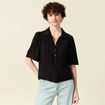 Chemise manches courtes noir femme