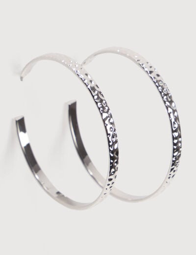 Cr&eacute;oles couleur argent femme
