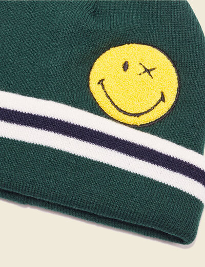 Bonnet SmileyWorld vert foncé homme
