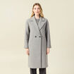 Manteau oversize long gris femme