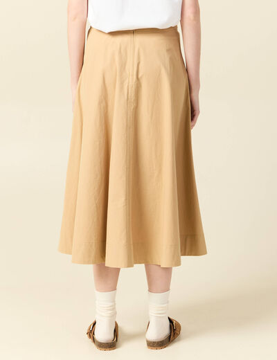 Jupe en coton beige femme
