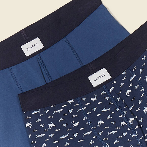 lot 2 boxers bleu marine homme Lot 2 boxers bleu marine homme