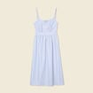 Robe longue trapèze bleu ciel femme