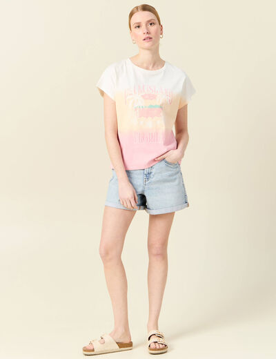 T-shirt éco-responsable rose pastel femme