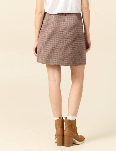 Jupe droite effet portefeuille beige femme