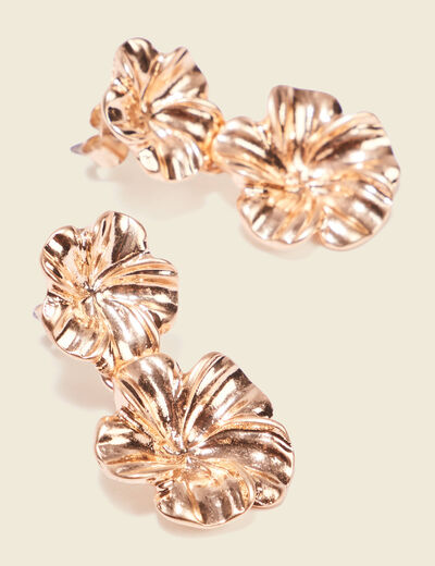 Boucles d'oreilles pendantes couleur or femme