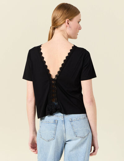 T-shirt manches courtes noir femme