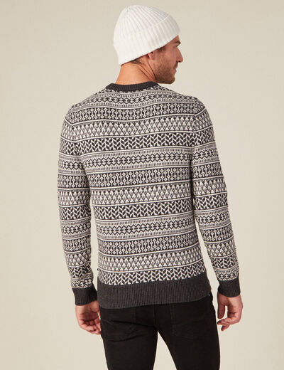 Pull manches longues ecru homme