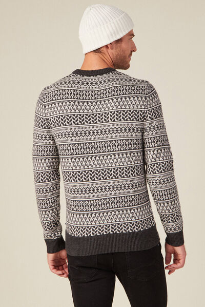 Pull manches longues ecru homme