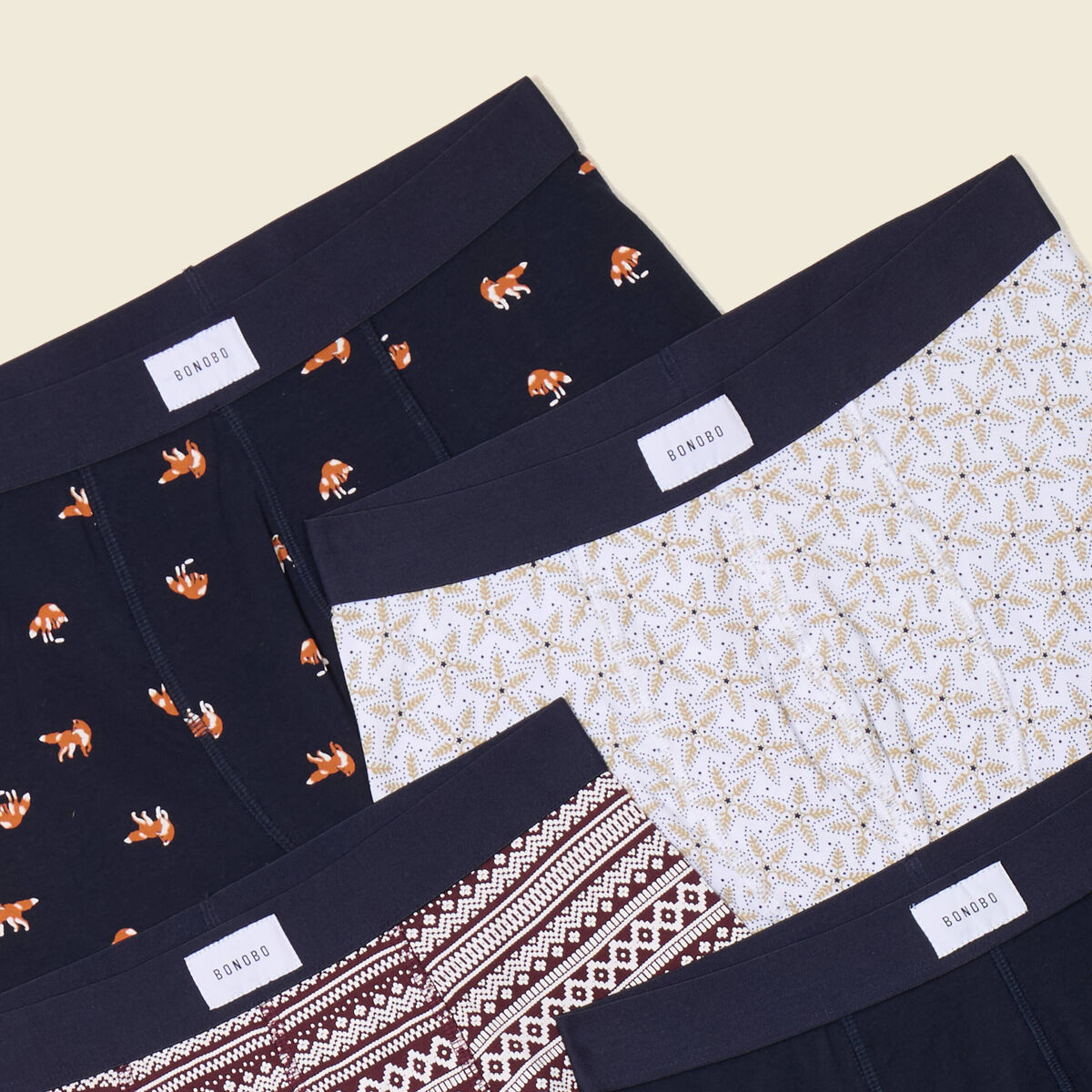 Lot 4 boxers bleu marine homme