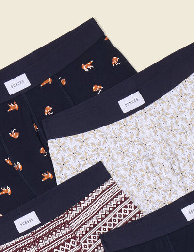 Lot 4 boxers bleu marine homme