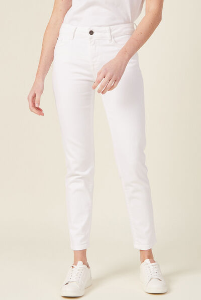 Jeans Vanessa - slim taille basse 7/8ème denim blanc femme