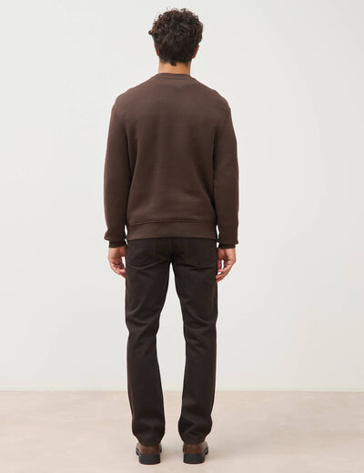 Sweat manches longues marron homme