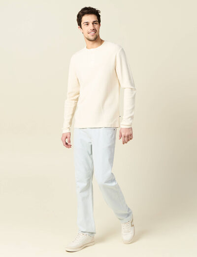 Jeans regular 5 poches denim snow bleach homme