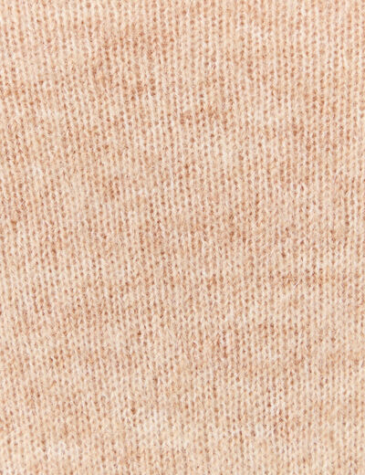 Pull manches longues col en V creme femme