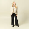 Jeans large taille haute denim gris femme