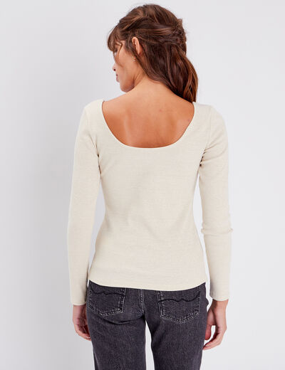 T-shirt manches longues ecru femme