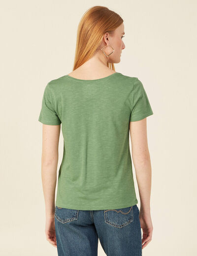 T-shirt manches courtes vert femme