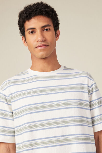 T-shirt manches courtes ecru homme