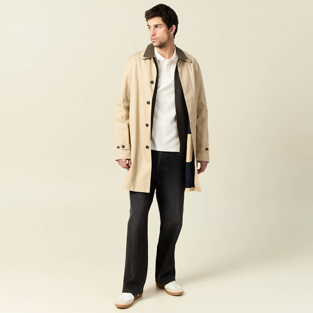 Polo manches courtes ecru homme