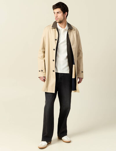 Polo manches courtes ecru homme