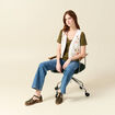 T-shirt manches courtes vert olive femme