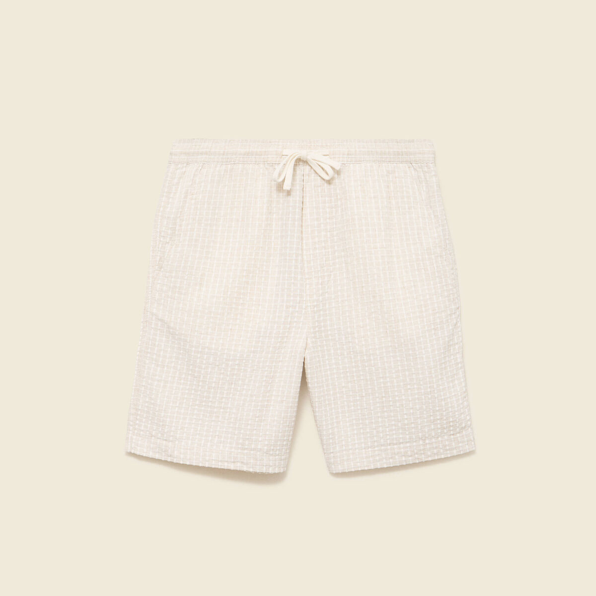Bermuda coupe droite beige homme