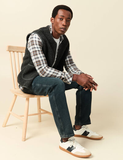 Jeans regular longueur 32 en coton bleu homme