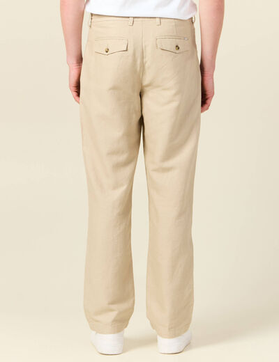 Pantalon chino straight beige homme