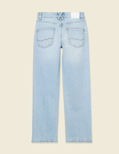 Jeans droit 7/8ème denim bleach femme