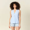 Blouse sans manches blanc femme