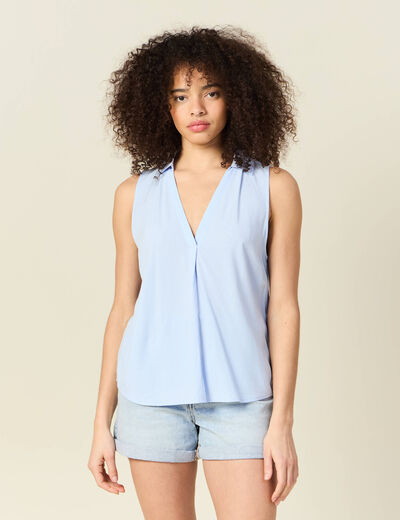 Blouse sans manches blanc femme
